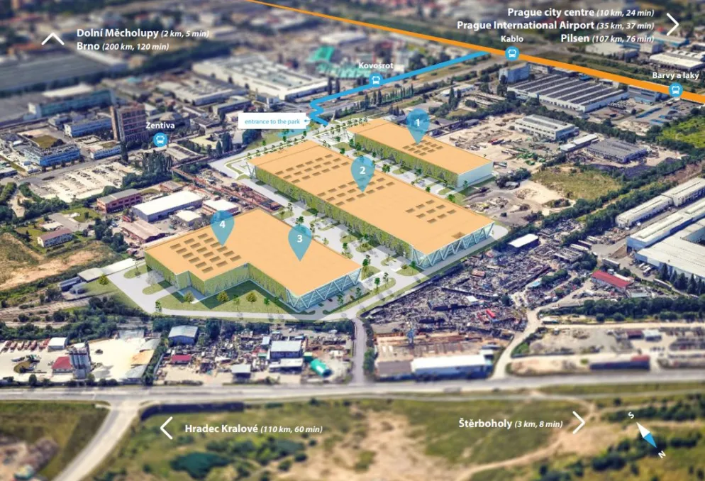 Skladový prostor - HOSTIVAŘ, Průmyslová business park - plánovaná výstavba - Dolní Měcholupy (3)