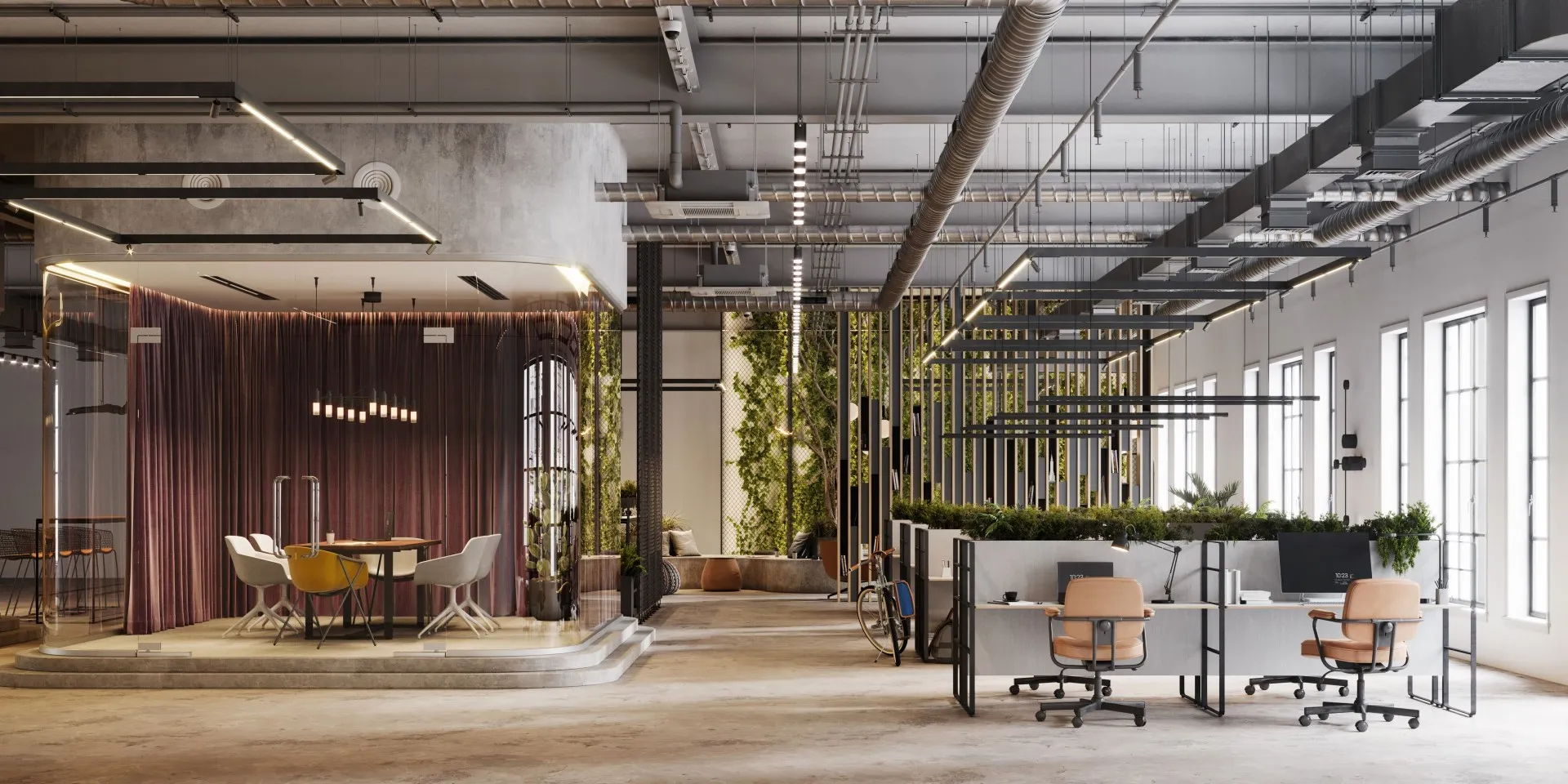 Property Image stock Eco friendly office interior in 3D render.jpg